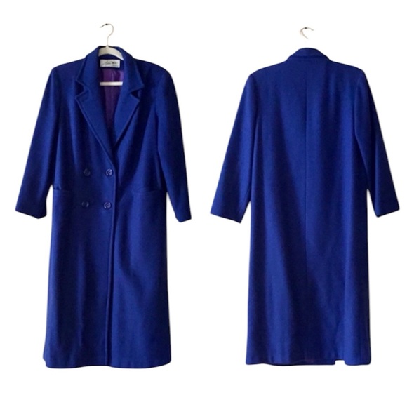 Vintage cobalt blue wool coat! Sz 12 - Picture 1 of 10